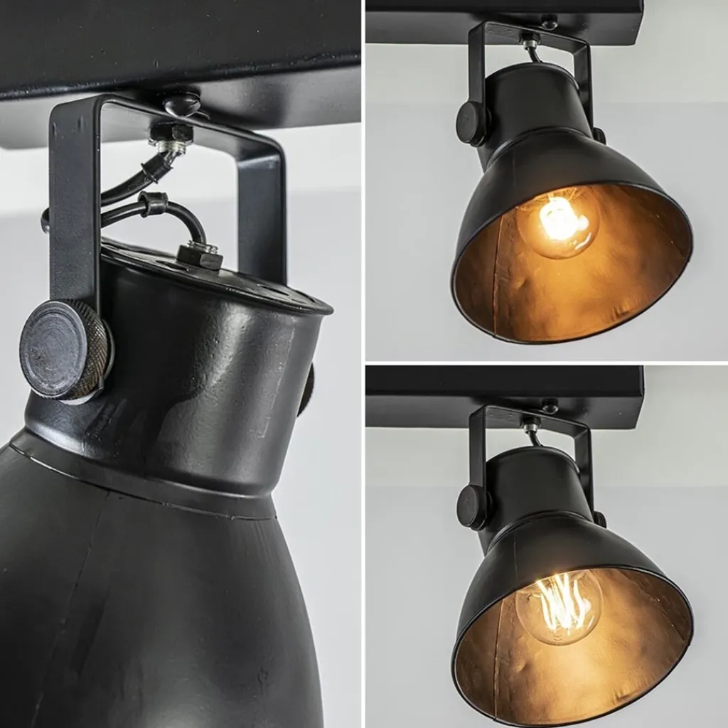 Straluma 2-Lichts metalen plafondlamp Eliano mat zwart> Light and Living|Keukenverlichting