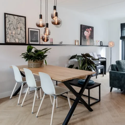 Straluma 5-lichts plaat rond + pendels zwart ex.lb> Videverlichting|Pendel Lampen