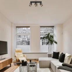 Straluma 3-Lichts plafondlamp mat zwart met smoke glazen kappen><noscript><img width=