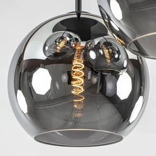 Straluma 3-Lichts plafondlamp mat zwart met titanium glas> Woonkamerlampen|Slaapkamerlampen