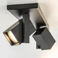 Straluma 2-Lichts plafondlamp met vierkante spots mat zwart></noscript> Plafondlampen|Opbouwspots