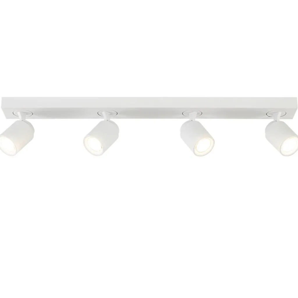 Straluma 4-Lichts plafondspot balk wit metaal> Opbouwspots|Woonkamerlampen