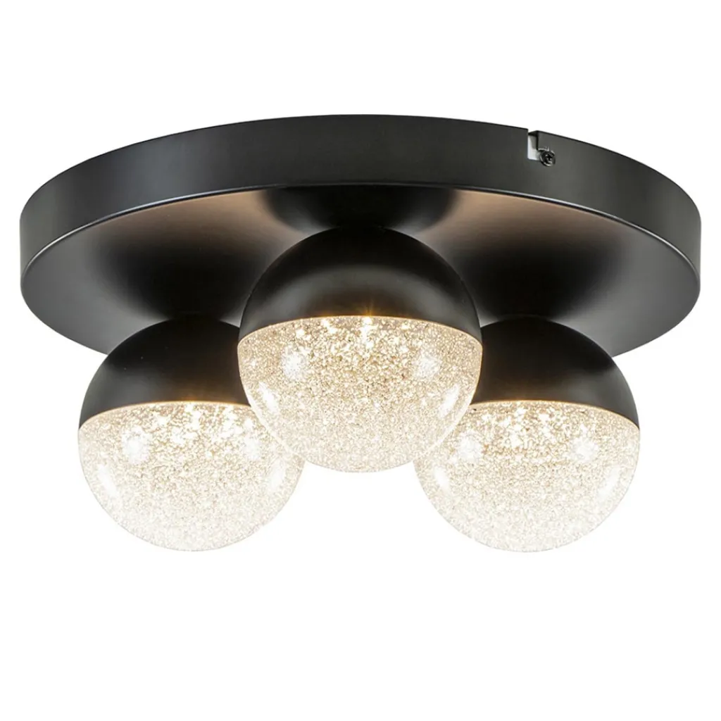 Straluma 3-Lichts ronde LED plafondlamp zwart 3-standen dimbaar> Plafondlampen|Halverlichting