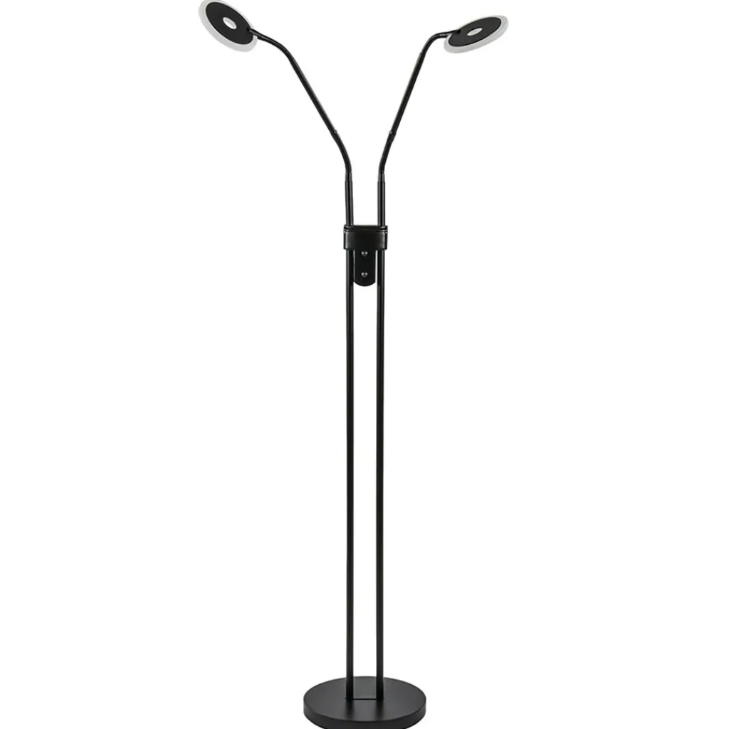Straluma 2-Lichts vloer/leeslamp zwart met dimbaar LED> Vloerlampen|Leeslampen