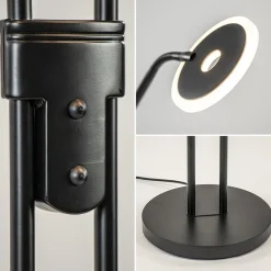 Straluma 2-Lichts vloer/leeslamp zwart met dimbaar LED><noscript><img width=