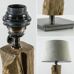 Straluma Light & Living lampvoet Siji metaal met hout><noscript><img width=