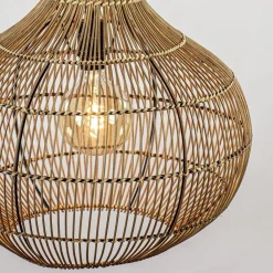 Straluma Light and Living hanglamp Pacino donker rotan></noscript> Eettafellampen|Light and Living