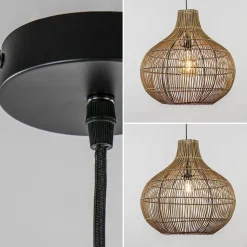 Straluma Light and Living hanglamp Pacino donker rotan></noscript> Eettafellampen|Light and Living