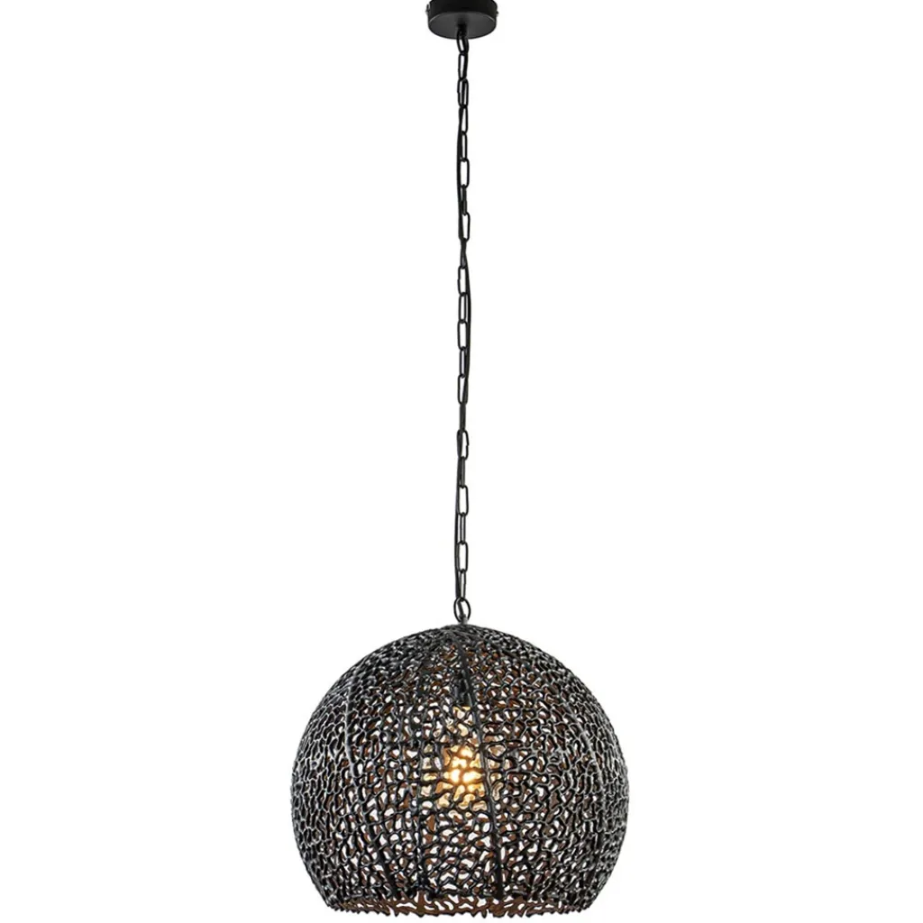 Straluma Light and Living hanglamp Sinula mat zwart 45 cm> Light and Living|Eetkamerverlichting