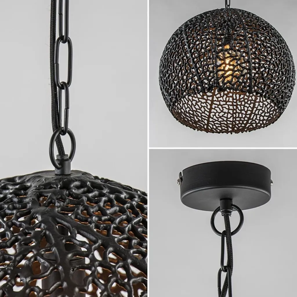 Straluma Light and Living hanglamp Sinula mat zwart 45 cm> Light and Living|Eetkamerverlichting