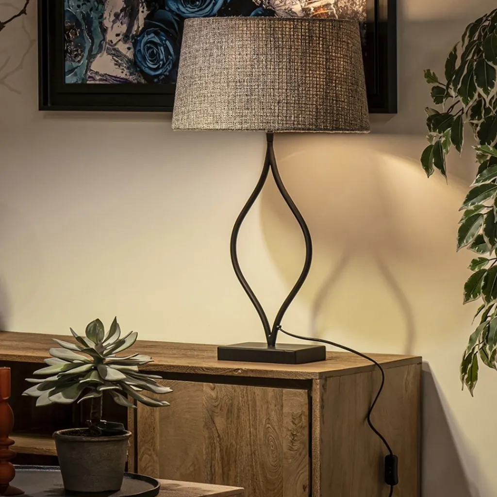 Straluma Light and Living lampvoet Okno mat zwart> Tafellampen|Lampenvoeten