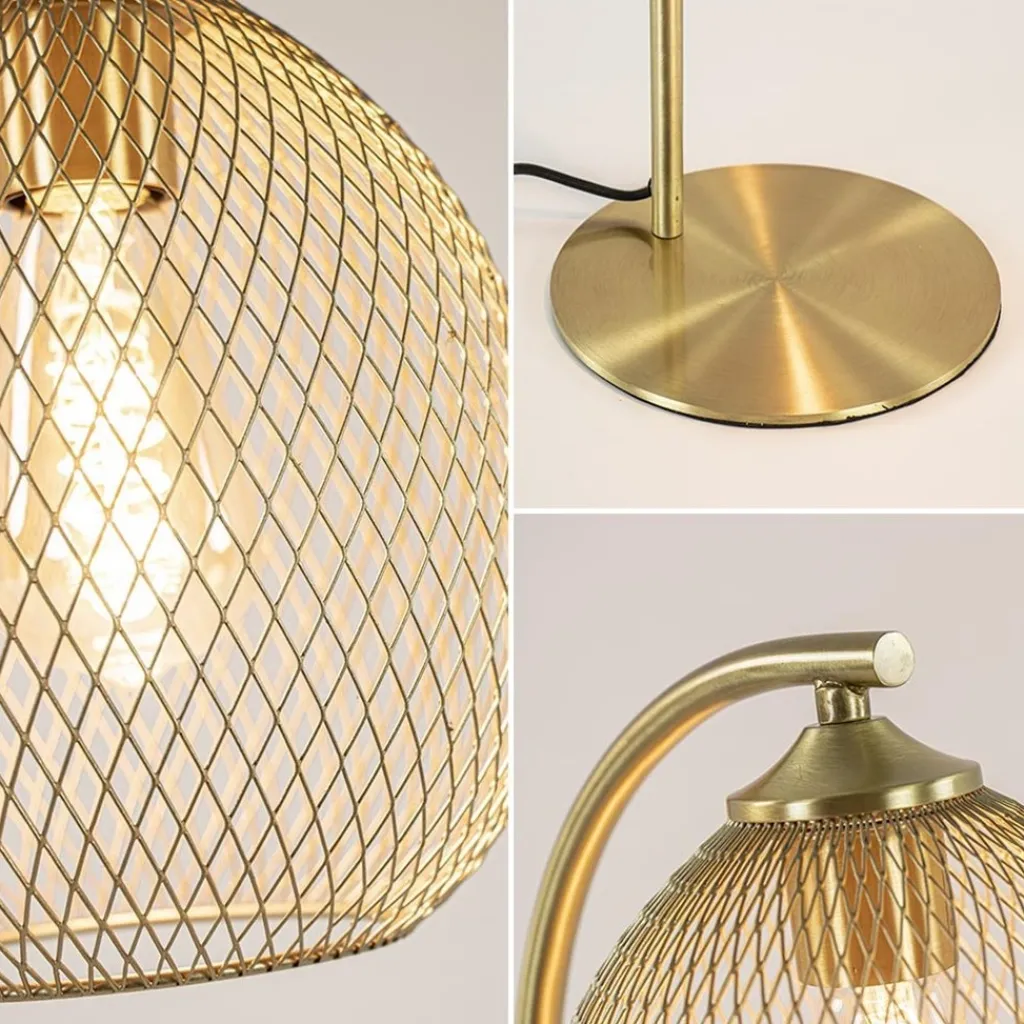 Straluma Light and Living tafellamp Moroc goud metaal> Light and Living|Woonkamerlampen
