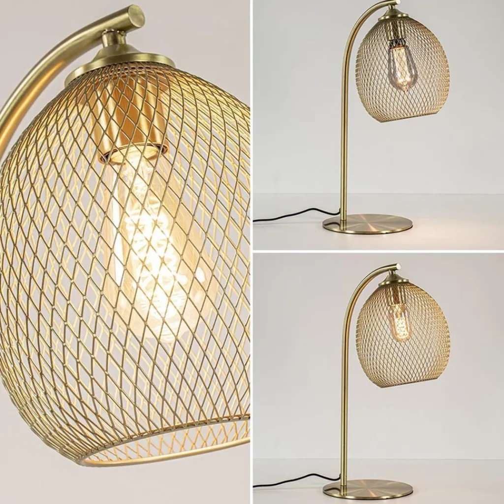Straluma Light and Living tafellamp Moroc goud metaal> Light and Living|Woonkamerlampen