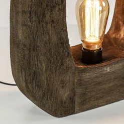 Straluma Light and Living tafellamp Kelafo hout chocolade bruin><noscript><img width=