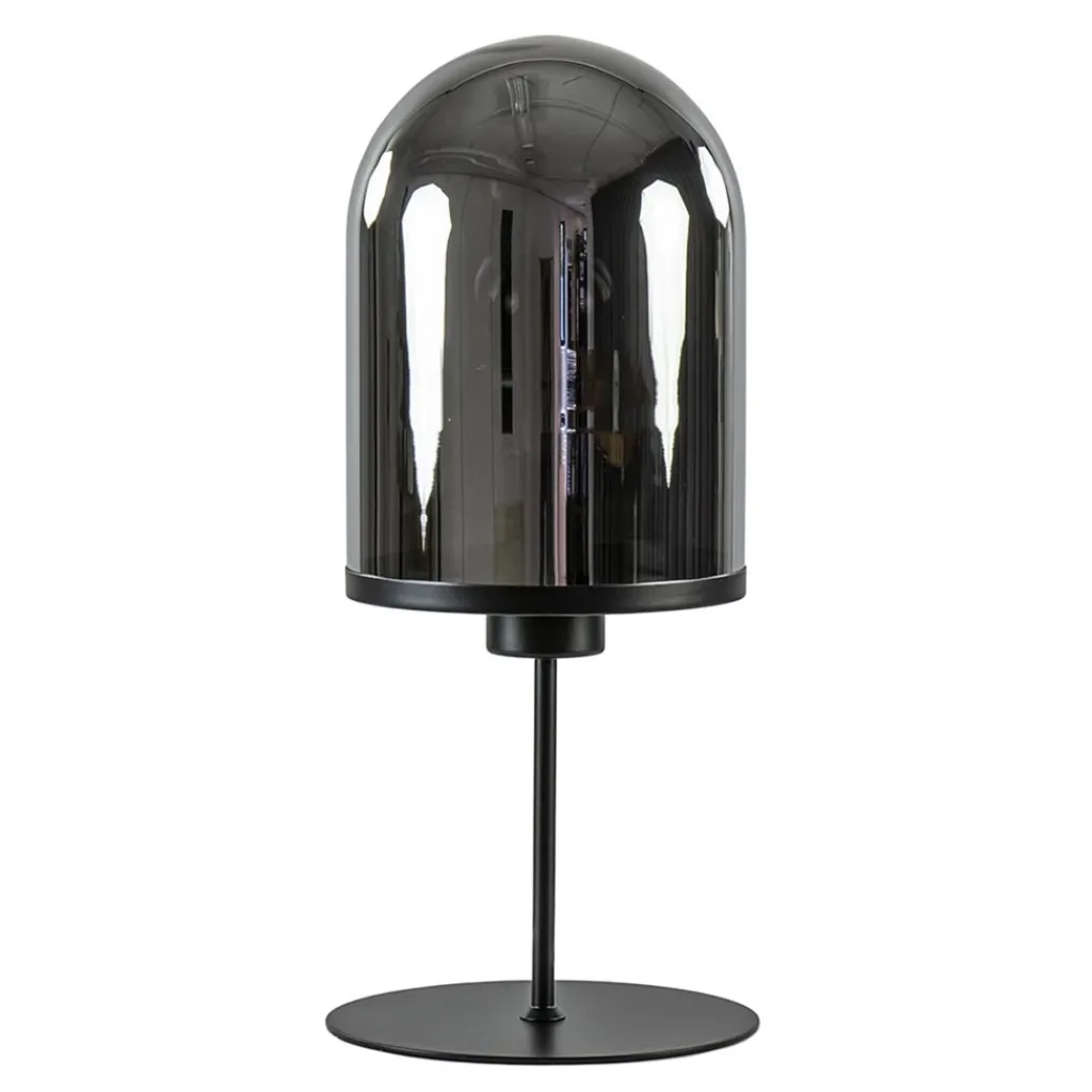 Straluma Light and Living tafellamp Maverick zwart met smoke glas> Tafellampen|Light and Living