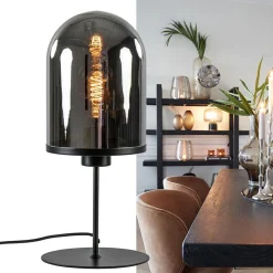 Straluma Light and Living tafellamp Maverick zwart met smoke glas><noscript><img width=