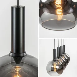 Straluma Luxe 4-lichts eettafelhanglamp met smoke glazen bollen><noscript><img width=