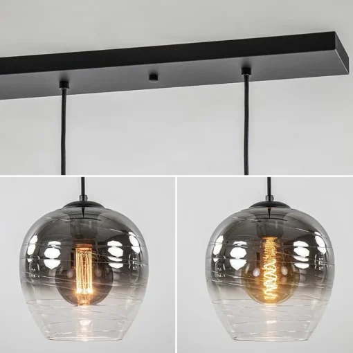 Straluma Luxe 5-lichts eettafelhanglamp smoke glas met verloop> Eettafellampen|Pendel Lampen