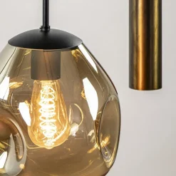 Straluma Luxe 6-lichts hanglamp met goud glas en cilinders><noscript><img width=