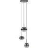 Straluma Luxe 3-lichts hanglamp rond met smoke glazen kappen> Pendel Lampen|Woonkamerlampen