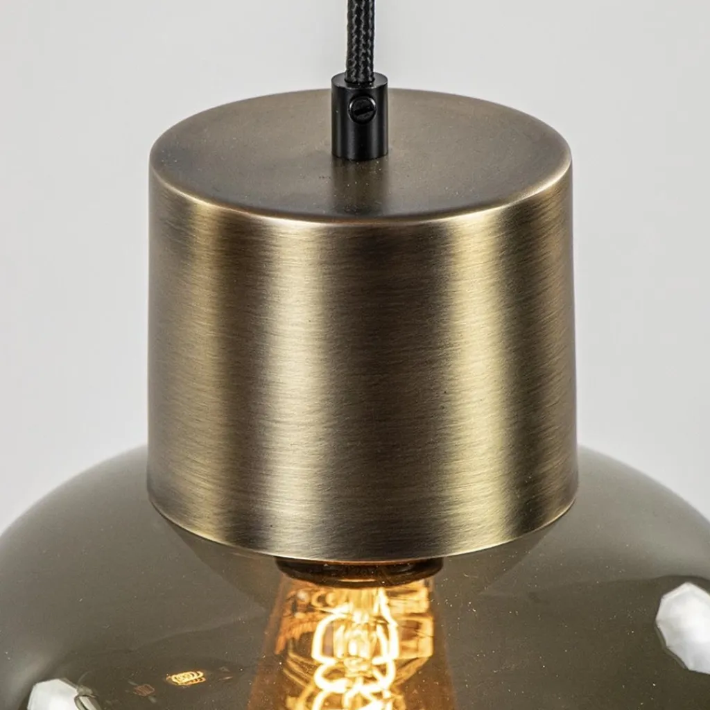 Straluma Luxe 7-lichts videlamp zwart/brons met smoke glas> Videverlichting|Pendel Lampen