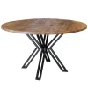 Straluma Mango houten eettafel rond met zwarte poot 130 cm> Eettafels
