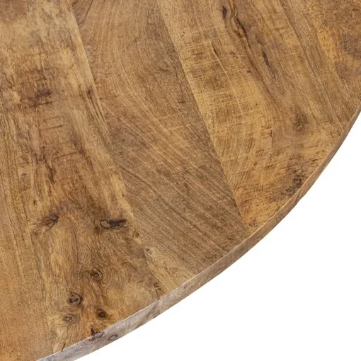 Straluma Mango houten eettafel rond met zwarte poot 130 cm> Eettafels