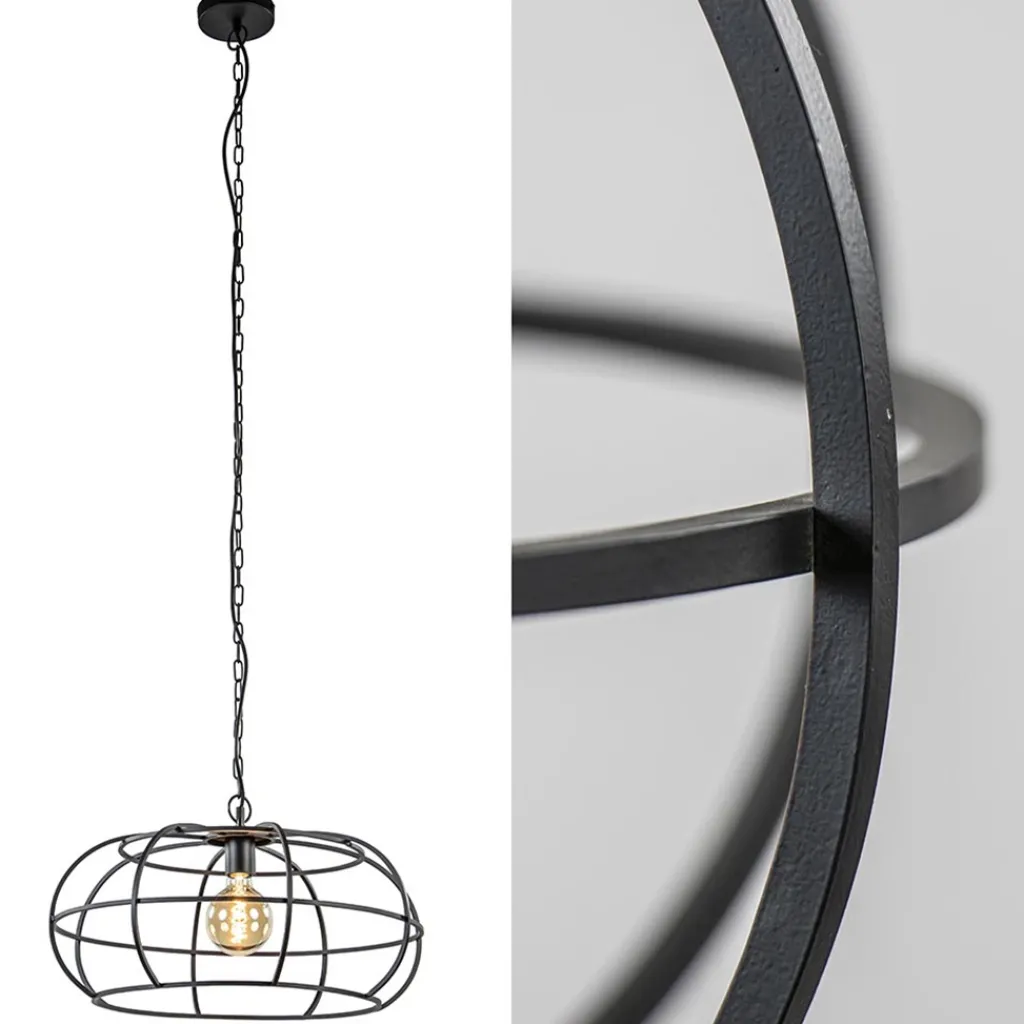 Straluma Mat zwart metalen hanglamp Imelda Light and Living> Eettafellampen|Light and Living