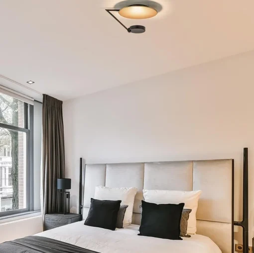 Straluma Mat zwarte LED plafondlamp met goud> Plafondlampen|Woonkamerlampen