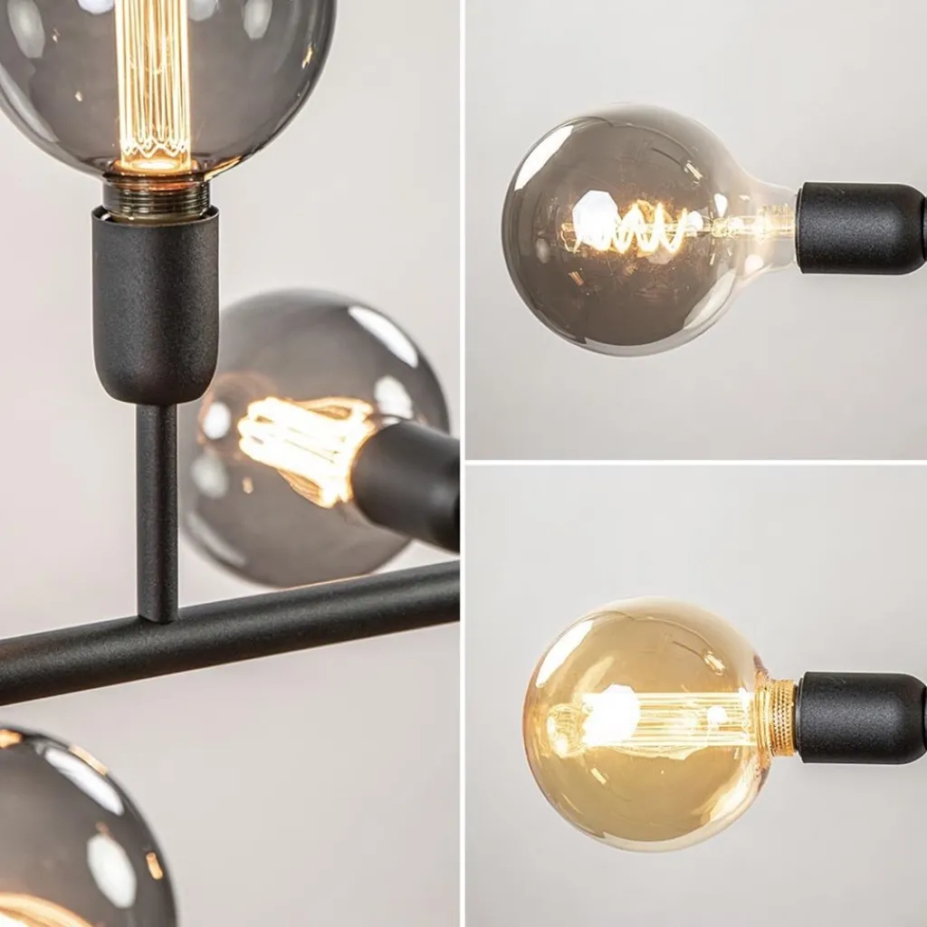 Straluma Mat zwarte 6-lichts hanglamp exclusief lichtbronnen> Eettafellampen|Eetkamerverlichting