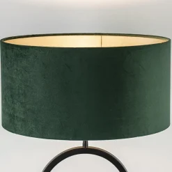 Straluma Mat zwarte tafellamp met kap velours groen><noscript><img width=