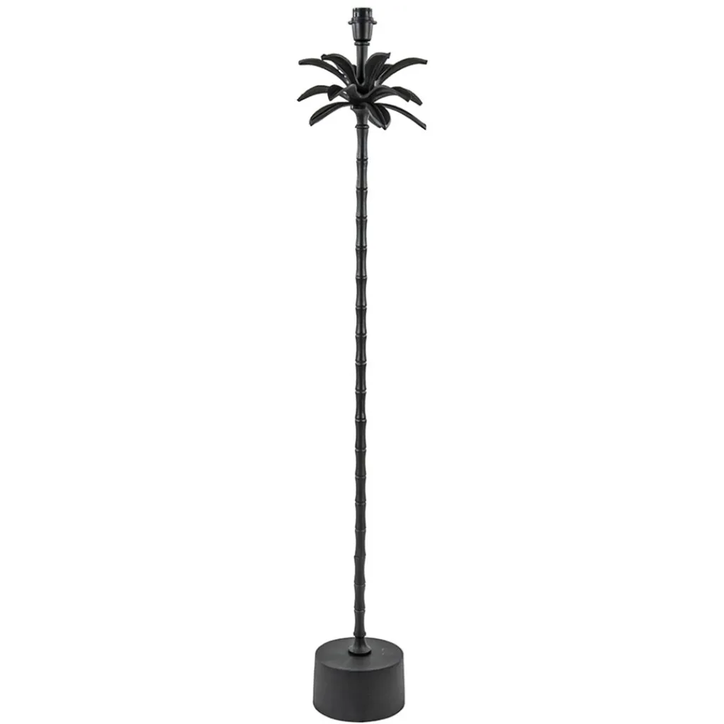 Straluma Mat zwarte vloerlamp Armata met palmbladeren> Vloerlampen|Lampenvoeten