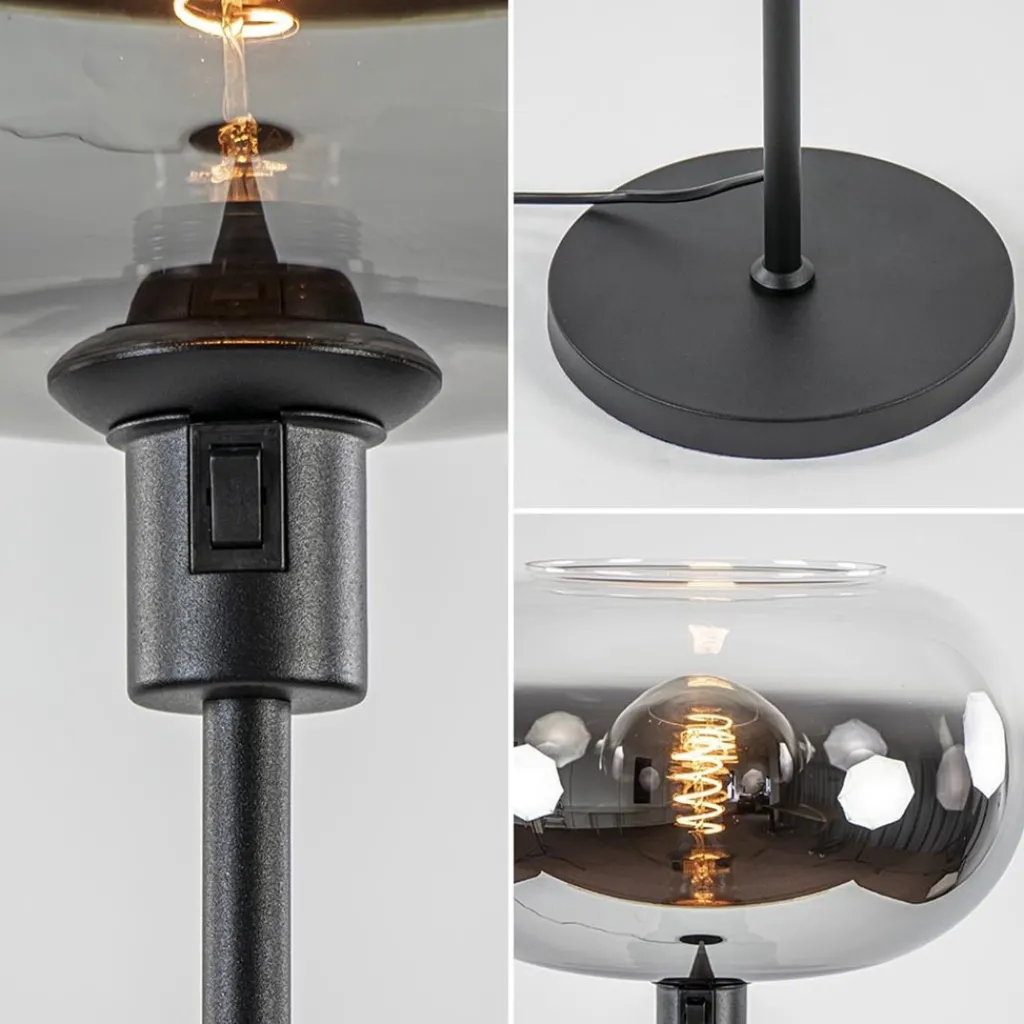 Straluma Mat zwarte vloerlamp met smoke glas gradient> Vloerlampen|Luxe Verlichting