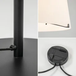 Straluma Mat zwarte vloerlamp met opaal glazen kap><noscript><img width=