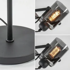 Straluma Mat zwarte vloerlamp met smoke/titanium glas><noscript><img width=