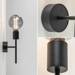 Straluma Mat zwarte wandlamp exclusief lichtbron></noscript> Wandlampen|Retro Verlichting