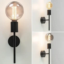 Straluma Mat zwarte wandlamp exclusief lichtbron></noscript> Wandlampen|Retro Verlichting