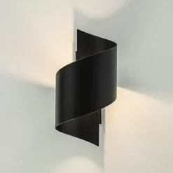 Straluma Mat zwarte wandlamp krul G9></noscript> Woonkamerlampen|Slaapkamerlampen