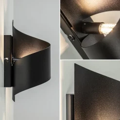 Straluma Mat zwarte wandlamp krul G9></noscript> Woonkamerlampen|Slaapkamerlampen