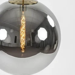 Straluma Medina hanglamp bol XL smoke glas met brons></noscript> Light and Living|Eetkamerverlichting