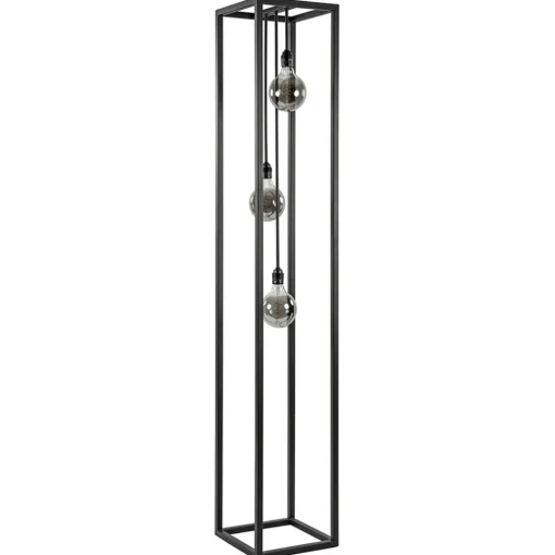 Straluma Metalen design vloerlamp zwart frame rechthoek> Vloerlampen|Design Verlichting