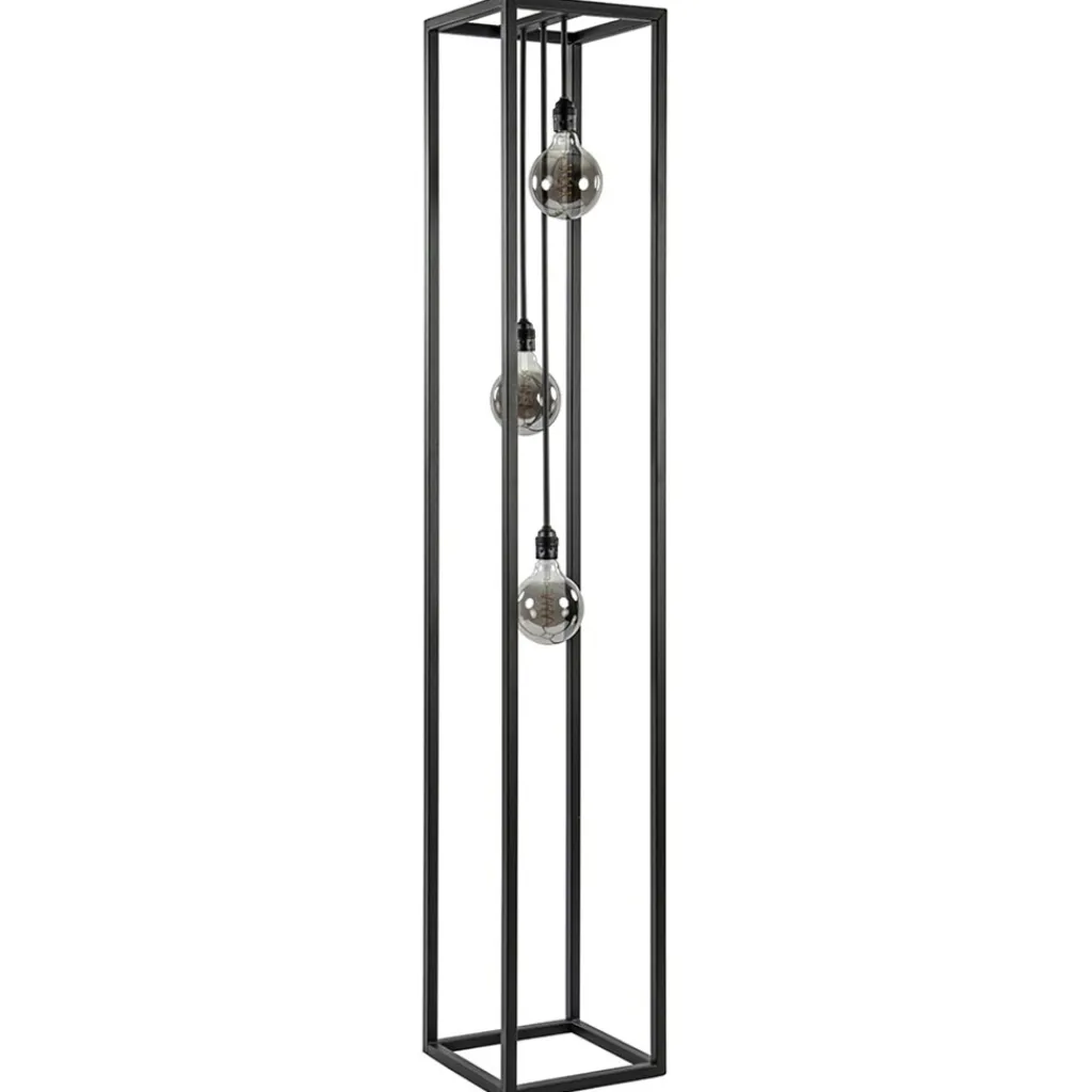 Straluma Metalen design vloerlamp zwart frame rechthoek> Vloerlampen|Design Verlichting