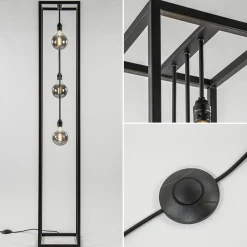 Straluma Metalen design vloerlamp zwart frame rechthoek><noscript><img width=