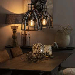 Straluma Metalen eettafel hanglamp 2-lichts kooi><noscript><img width=