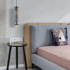 Straluma Metalen hanglamp cilinder bruin gevlamd><noscript><img width=