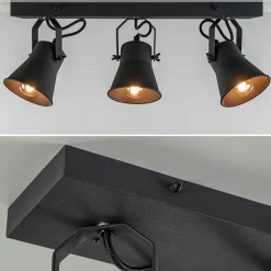 Straluma Metalen 3-l plafondlamp mat zwart verstelbaar> Opbouwspots|Woonkamerlampen