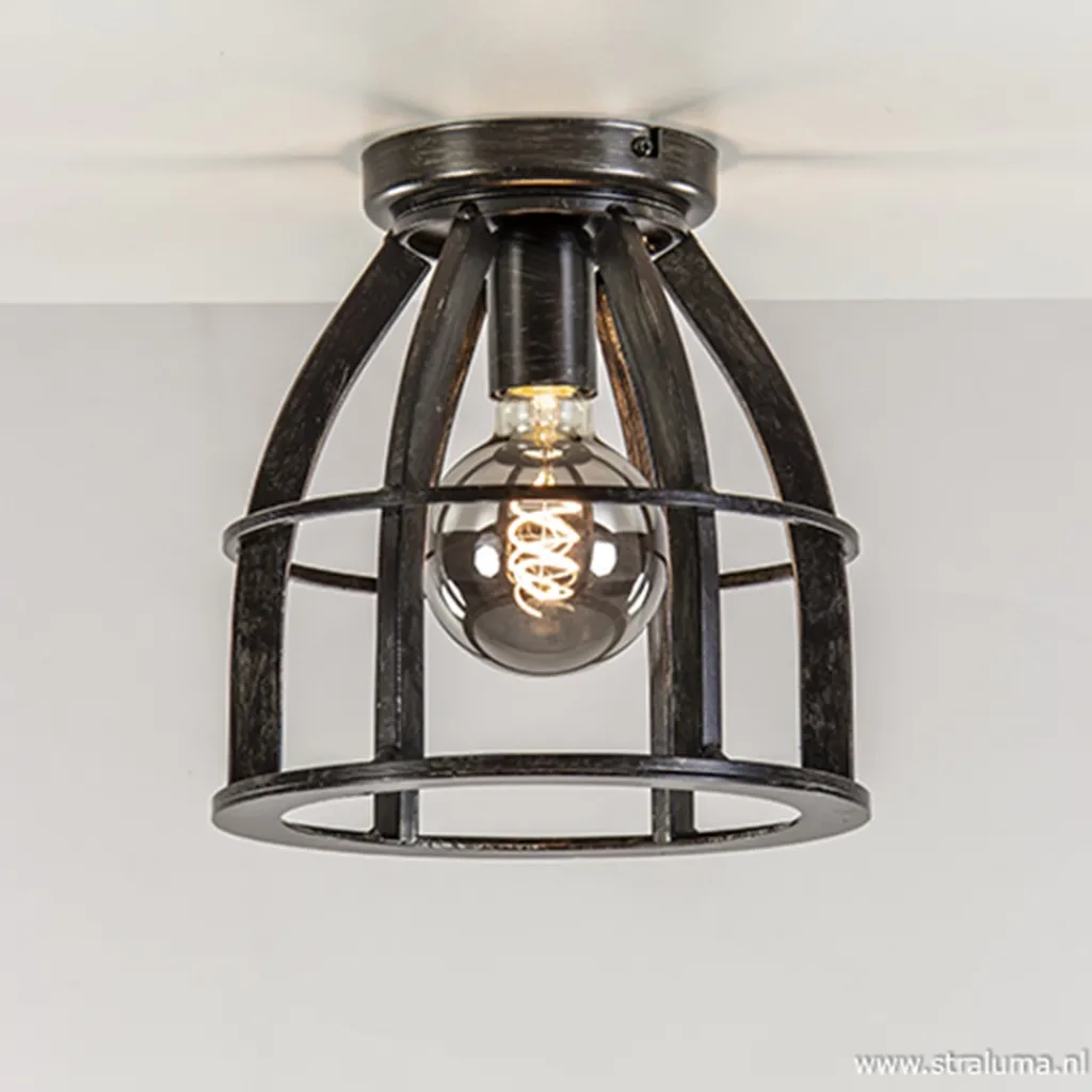 Straluma Metalen plafondlamp antiek zwart> Woonkamerlampen|Slaapkamerlampen