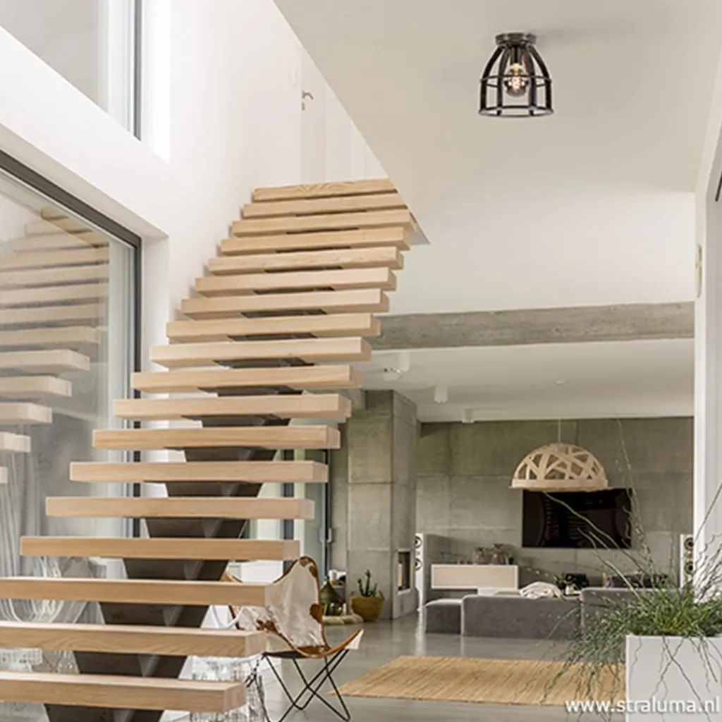 Straluma Metalen plafondlamp antiek zwart> Woonkamerlampen|Slaapkamerlampen