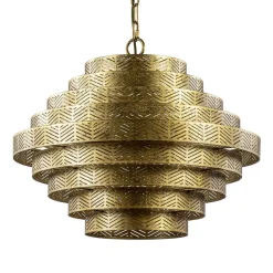 Straluma Metalen robuuste hanglamp ambachtelijk brons rond> Eettafellampen|Kantoorverlichting