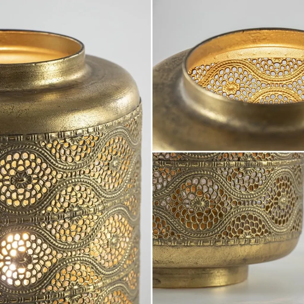 Straluma Metalen tafellamp lantaarn goud Oriental> Tafellampen|Landelijke Verlichting